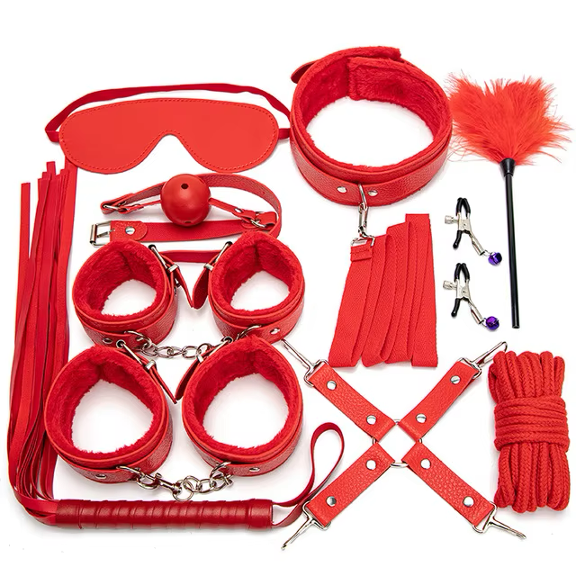 Kit BDSM 10pcs Negro/Rosado/Morado